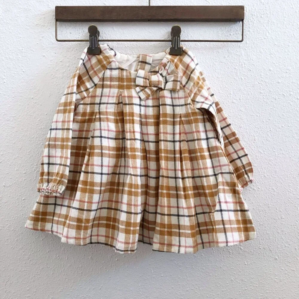 NWT TAHARI Girls Plaid Dress‎ & Leggings Size 12 Months